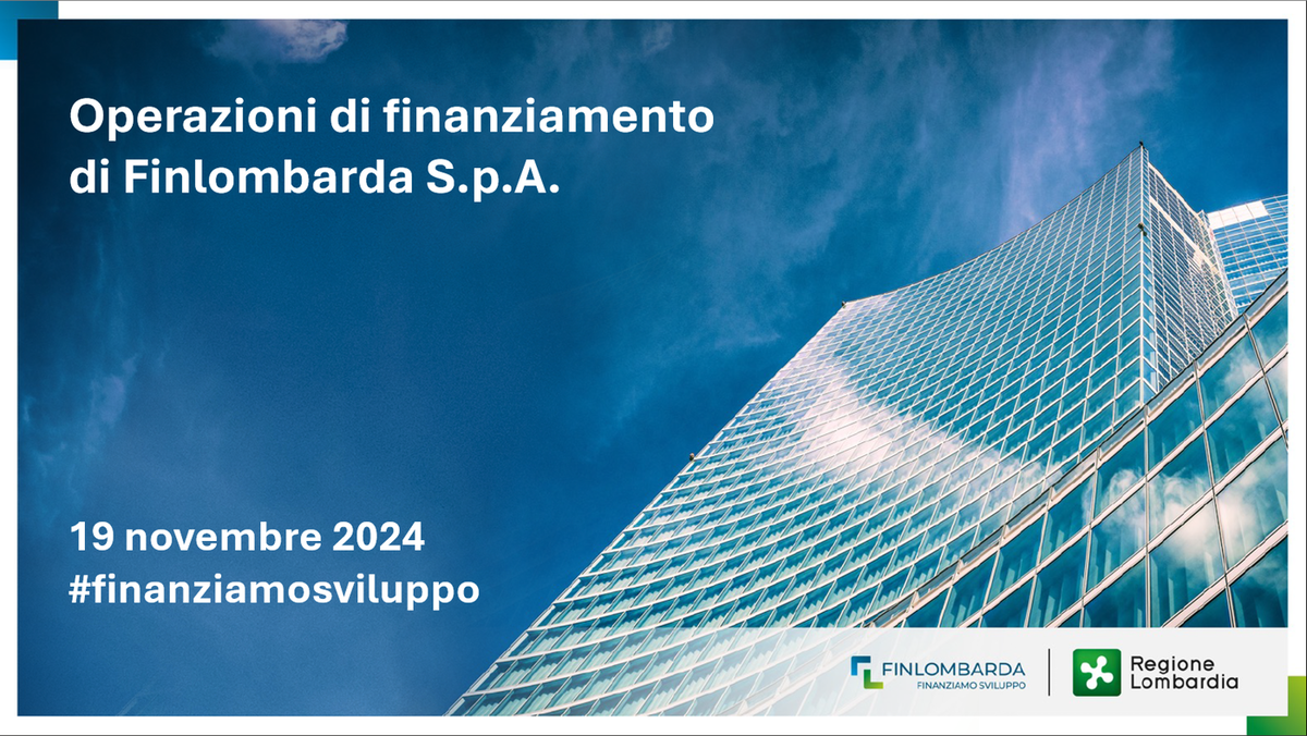 operazioni di finanziamento di Finlombarda